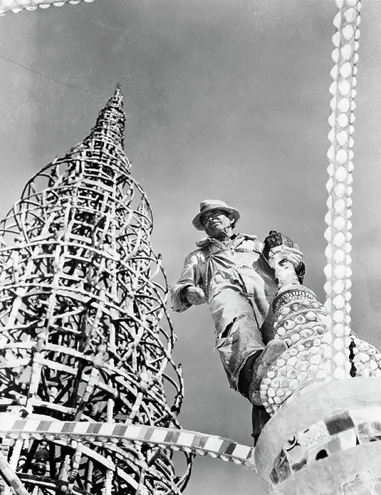Framed Print : Simon Rodia and His Watts Towers Framed Print : Simon Rodia and His Watts Towers