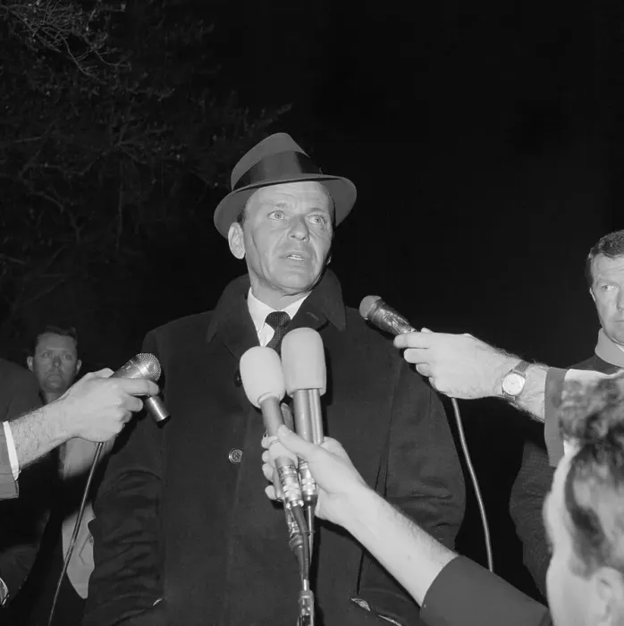 Framed Print : Sinatra Speaks To Press