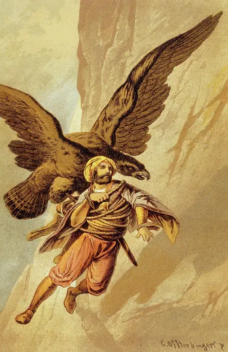 Framed Print : Sinbad Raised by an Eagle by Carl Offterdinger from The Arabian Nights Framed Print : Sinbad Raised by an Eagle by Carl Offterdinger from The Arabian Nights