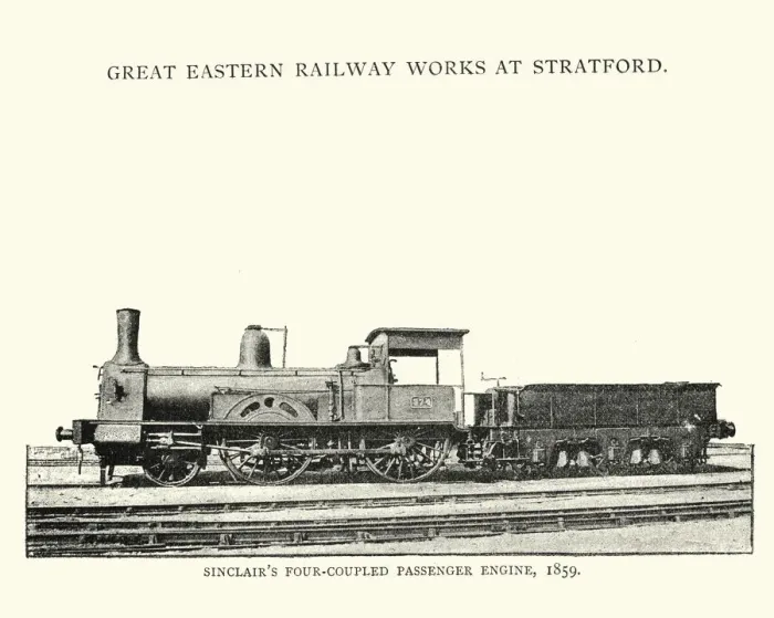 Framed Print : Sinclairs Four Coupled Passenger Engine Victorian Steam Train Framed Print : Sinclairs Four Coupled Passenger Engine Victorian Steam Train