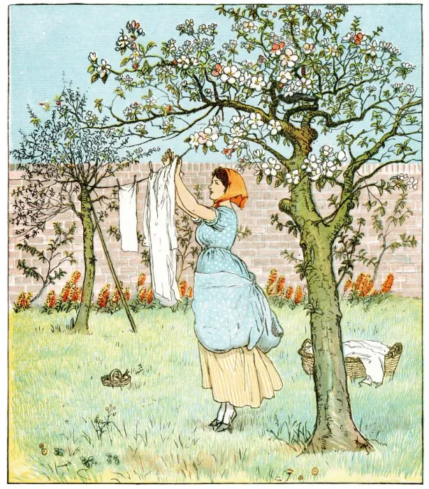 Framed Print : Sing a Song of Sixpence - The Maid was in the Garden Framed Print : Sing a Song of Sixpence - The Maid was in the Garden