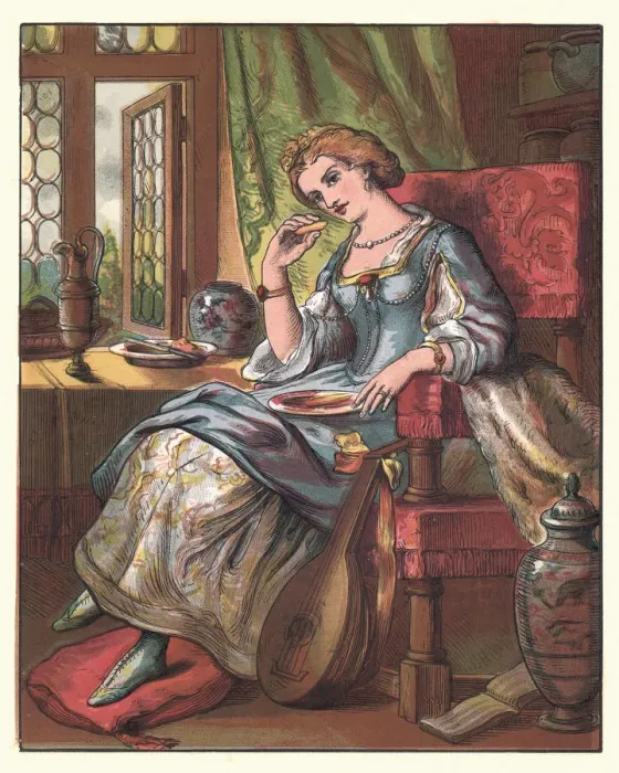 Framed Print : Sing a Song of Sixpence, queen was in the parlour Framed Print : Sing a Song of Sixpence, queen was in the parlour