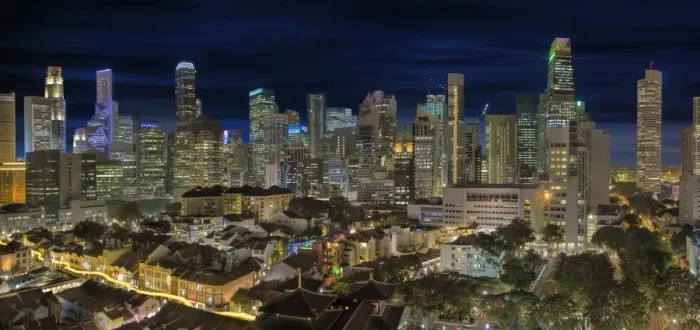 Framed Print : Singapore Central Business District Skyline and Ch Framed Print : Singapore Central Business District Skyline and Ch
