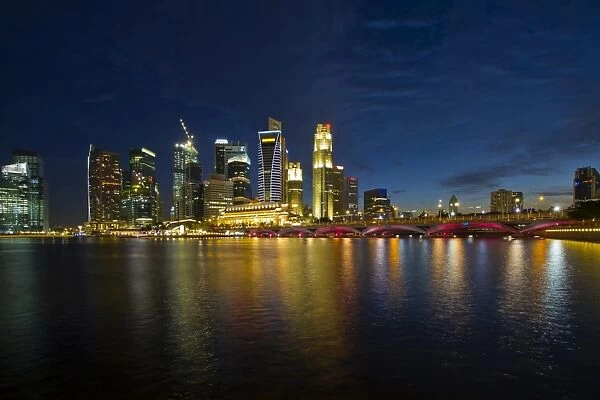 Singapore city skyline at blue hour