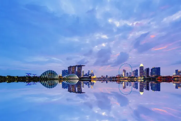 Framed Print : Singapore Cityscape at blue hour Framed Print : Singapore Cityscape at blue hour