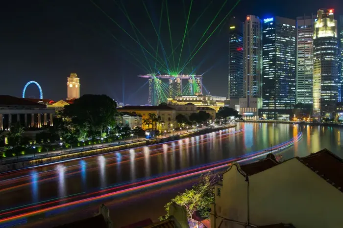 Framed Print : Singapore Laser show Framed Print : Singapore Laser show