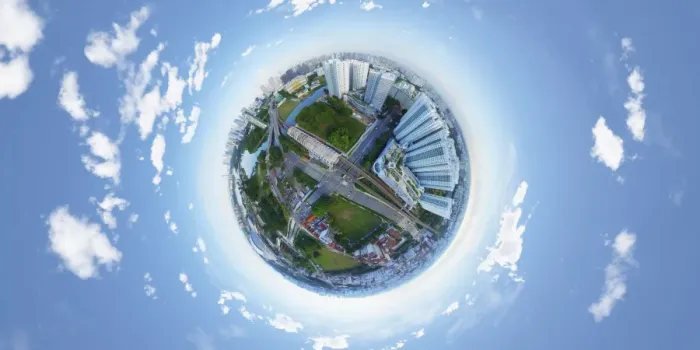 Framed Print : Singapore Skyline in 360A Perspective Framed Print : Singapore Skyline in 360A Perspective