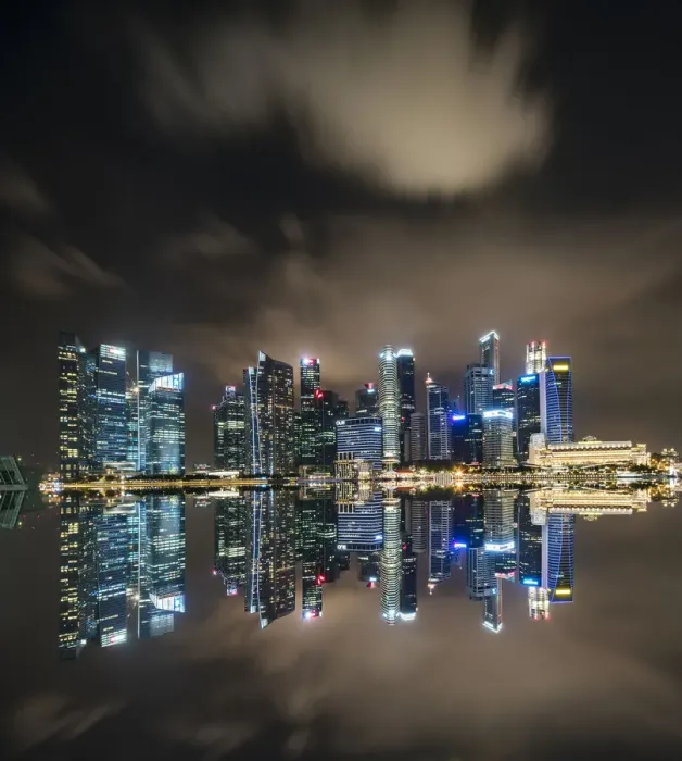 Framed Print : Singapore skyline at night Framed Print : Singapore skyline at night