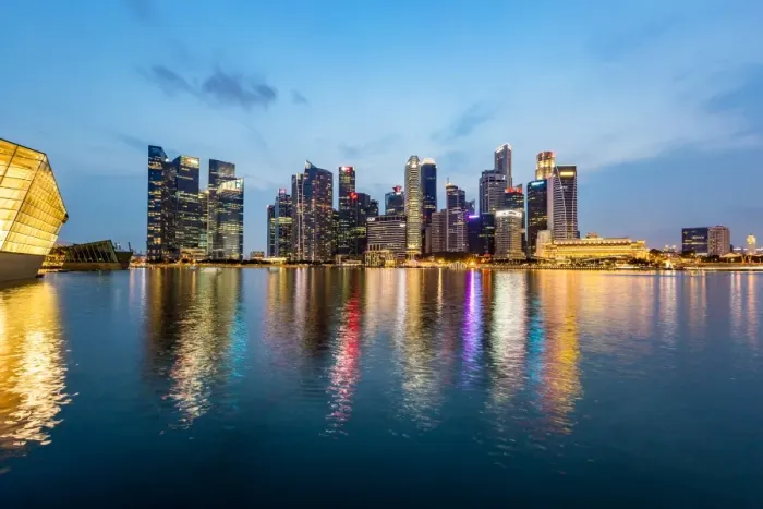 Framed Print : Singapore skyline at night Framed Print : Singapore skyline at night