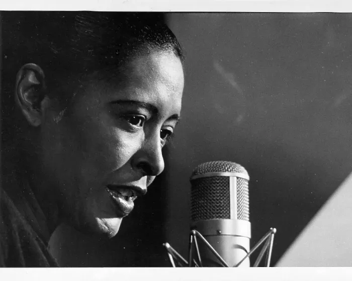 Framed Print : Singer Billie Holiday At The Mic Framed Print : Singer Billie Holiday At The Mic