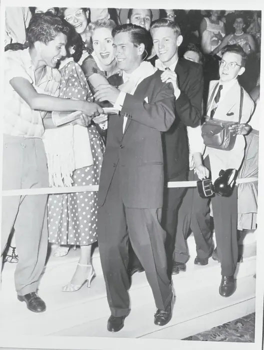 Framed Print : Singer Johnny Ray Acknowledging His Fans on Sidelines Framed Print : Singer Johnny Ray Acknowledging His Fans on Sidelines
