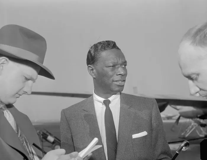 Framed Print : Singer Nat King Cole Being Interviewed Framed Print : Singer Nat King Cole Being Interviewed