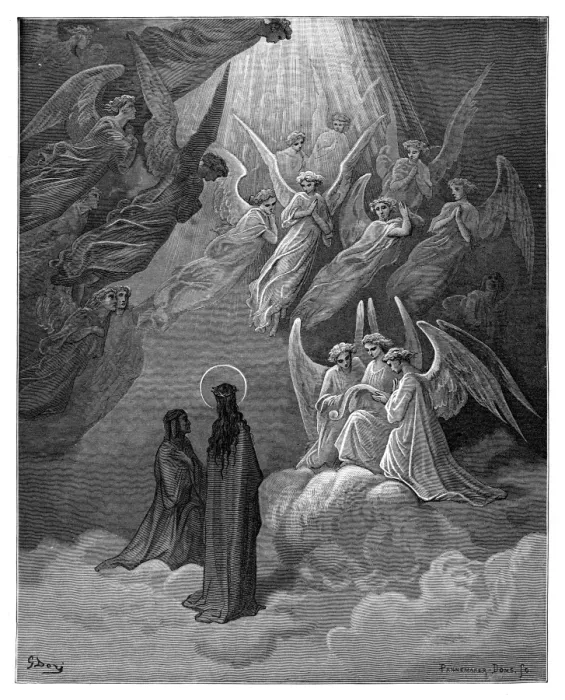 Framed Print : The Singing of the Blessed 1870 Framed Print : The Singing of the Blessed 1870