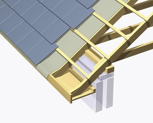 Single lap roof tiling, close-up