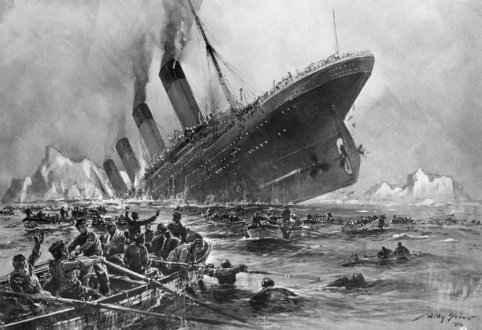 Framed Print : Sinking of the Titanic by Willy Stoewer Framed Print : Sinking of the Titanic by Willy Stoewer