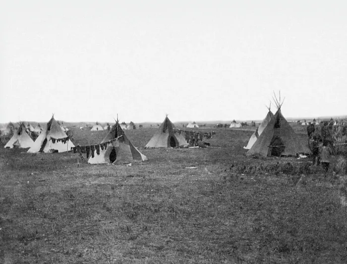 Framed Print : Sioux Camp With Teepees Framed Print : Sioux Camp With Teepees