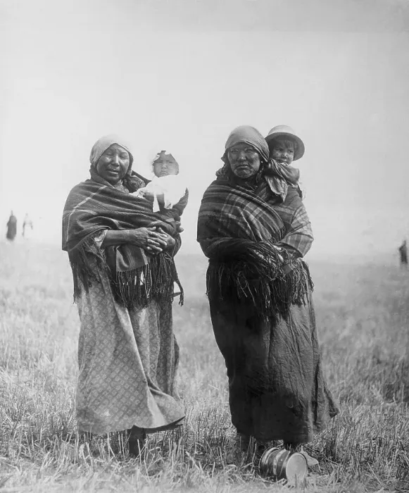 Framed Print : Sioux Indian Women with Babies Framed Print : Sioux Indian Women with Babies