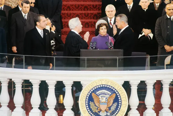 Framed Print : Sipro T. Agnew Taking Oath
