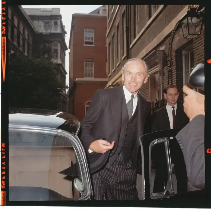 Framed Print : Sir Alec Home Stepping into a Car Framed Print : Sir Alec Home Stepping into a Car