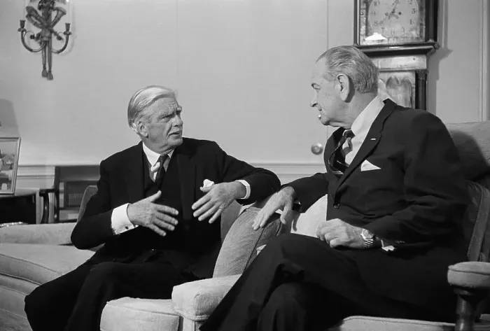 Framed Print : Sir Anthony Eden and Lyndon Johnson Framed Print : Sir Anthony Eden and Lyndon Johnson