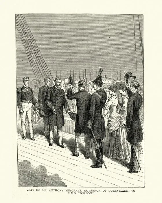 Framed Print : Sir Anthony Musgrave, Governor of Queensland visiting HMS Nelson Framed Print : Sir Anthony Musgrave, Governor of Queensland visiting HMS Nelson