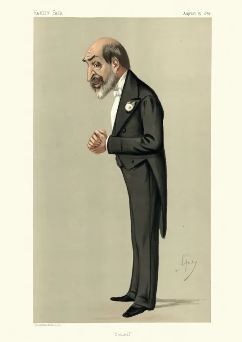 Framed Print : Sir Arthur Helps, Council, Vanity fair caricature, 1874 Framed Print : Sir Arthur Helps, Council, Vanity fair caricature, 1874