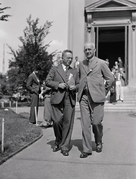 Framed Print : Sir Arthur Stanley Eddington with Richard Courant