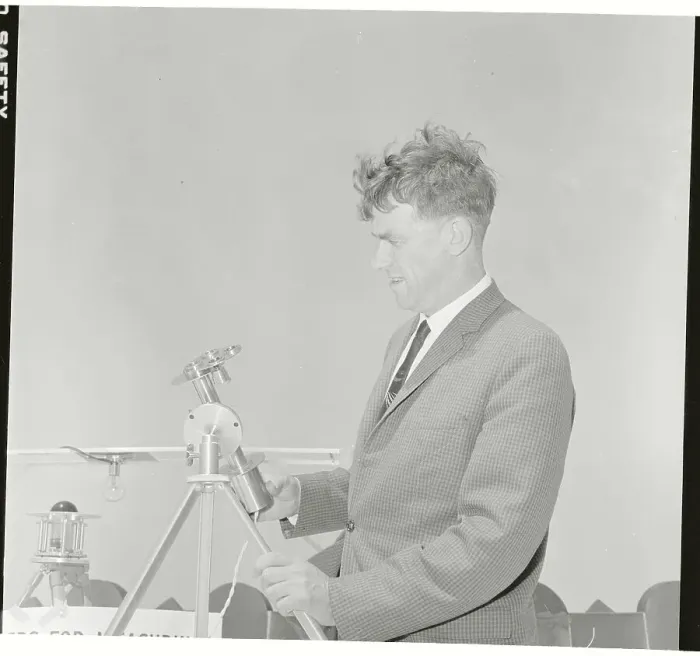 Framed Print : Sir Edmund Hillary Inspecting Pyrheliometer