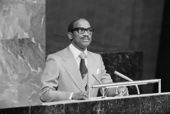 Framed Print : Sir Eric Gairy Delivering Address