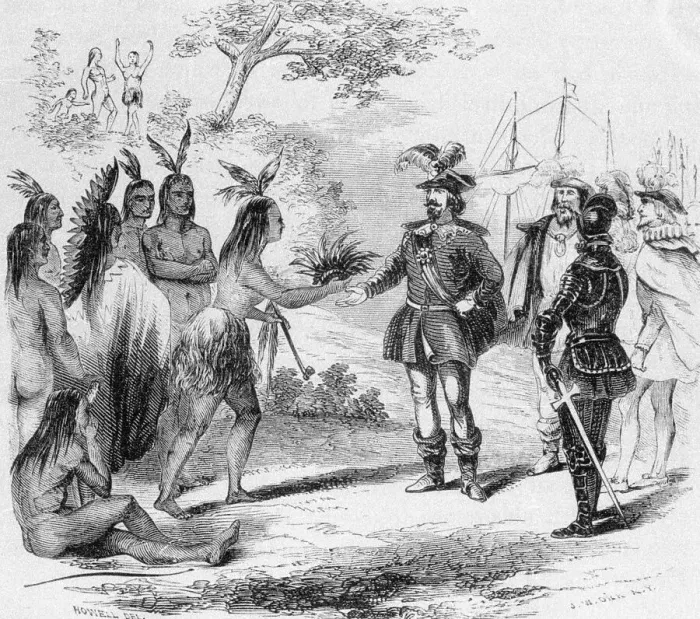 Framed Print : Sir Francis Drake & the California Indians Framed Print : Sir Francis Drake & the California Indians