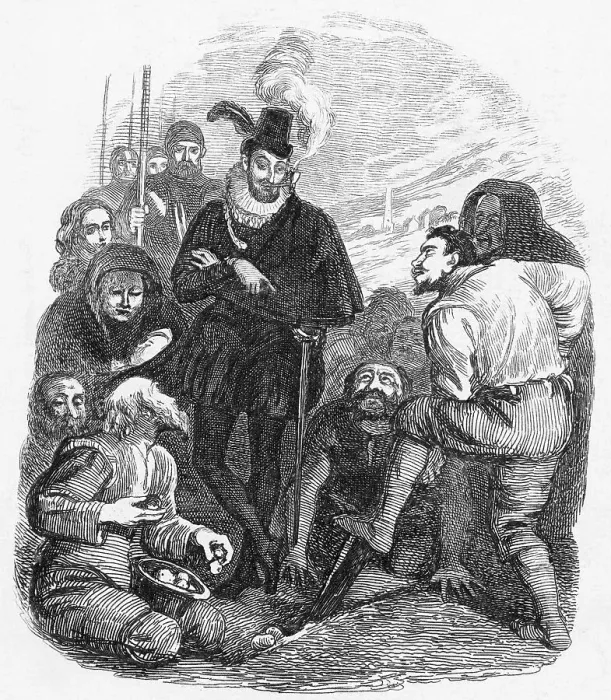 Framed Print : Sir Francis Drake at First Potato Planting Framed Print : Sir Francis Drake at First Potato Planting