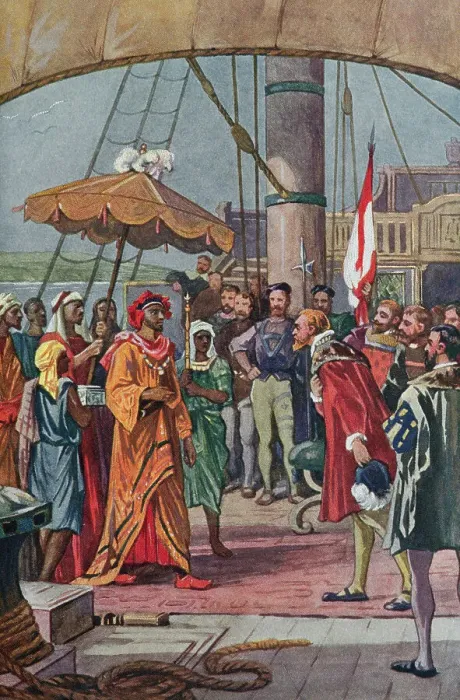 Framed Print : Sir Francis Drake Greeting Eastern Prince Framed Print : Sir Francis Drake Greeting Eastern Prince