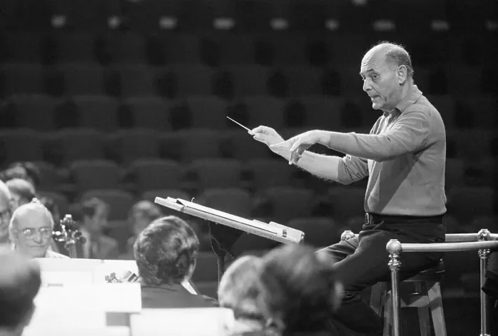 Framed Print : Sir Georg Solti Conducting Orchestra