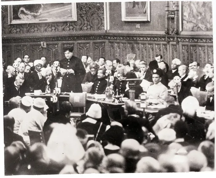 Framed Print : Sir Hari Singh Addressing Conference Framed Print : Sir Hari Singh Addressing Conference