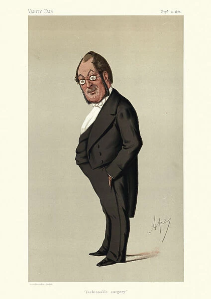 Sir Oscar Clayton, British surgeon, courtier, socialite. Vanity fair caricature