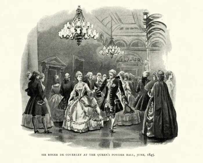 Framed Print : Sir Roger De Coverley at Queen Victorias Powder Ball, 1845 Framed Print : Sir Roger De Coverley at Queen Victorias Powder Ball, 1845