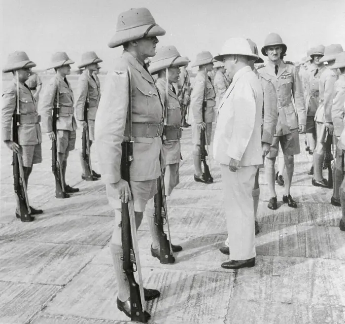 Framed Print : Sir Shenton Thomas Inspecting Cadets Framed Print : Sir Shenton Thomas Inspecting Cadets