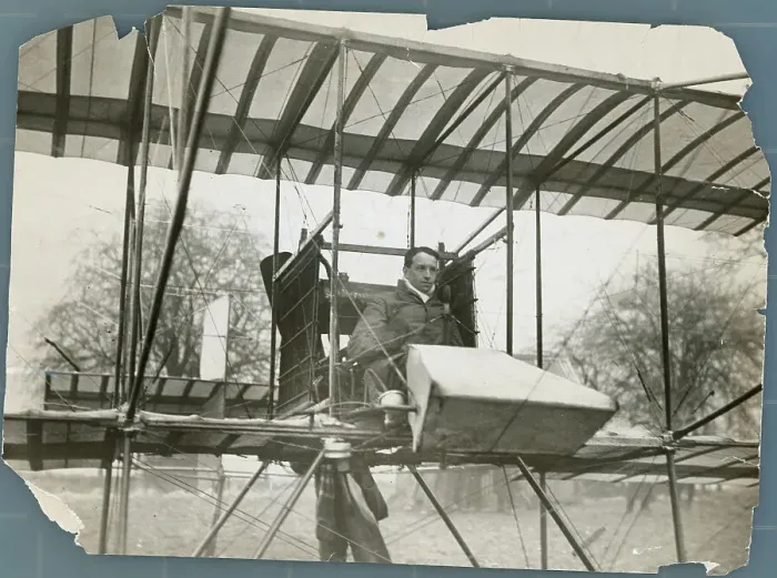 Framed Print : Sir Thomas Sopwith Posing in Plane Framed Print : Sir Thomas Sopwith Posing in Plane