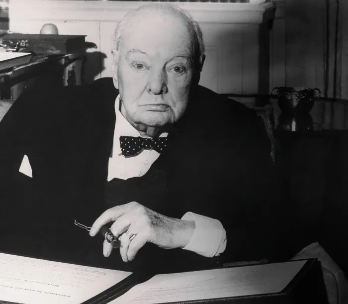 Framed Print : Sir Winston Churchill in His Office Framed Print : Sir Winston Churchill in His Office