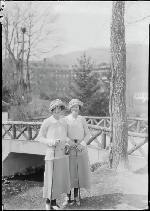 Framed Print : Sisters Holding Golf Clubs Framed Print : Sisters Holding Golf Clubs