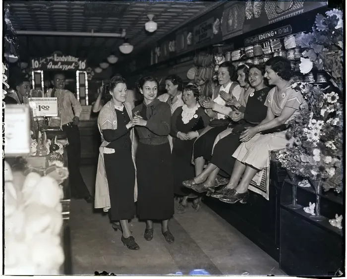 Framed Print : Sit-In Strikers Dancing in Store Framed Print : Sit-In Strikers Dancing in Store