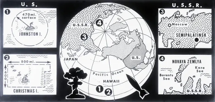 Framed Print : Sites of US and Soviet Atomic Tests Framed Print : Sites of US and Soviet Atomic Tests