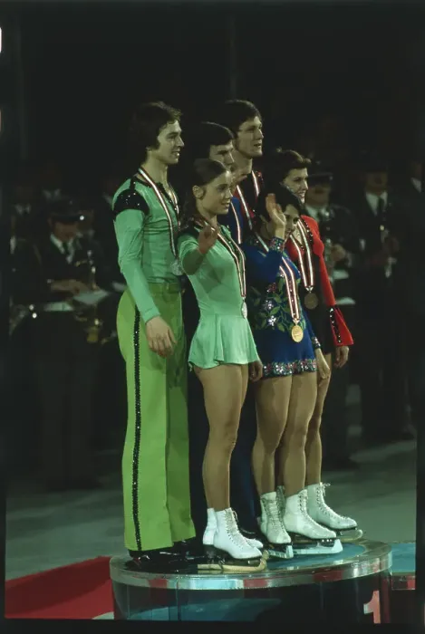 Framed Print : Skating Medalists Posing After Win Framed Print : Skating Medalists Posing After Win