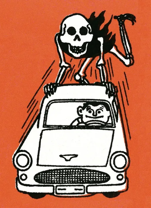 Framed Print : Skeleton hopping a ride Framed Print : Skeleton hopping a ride