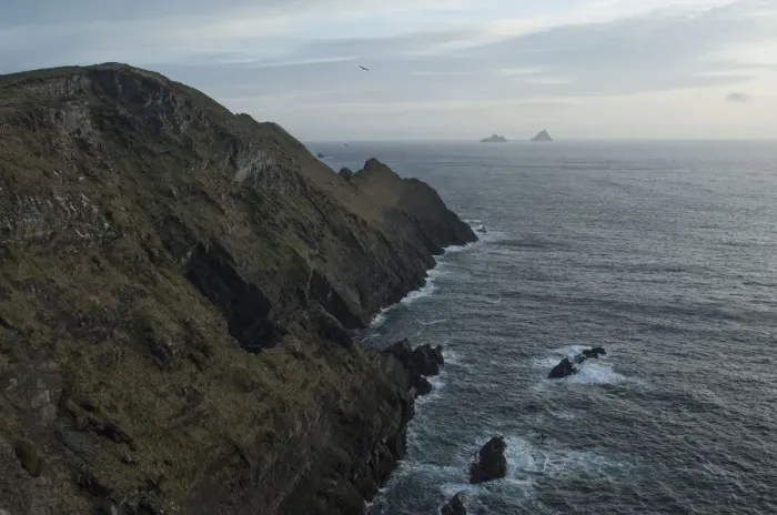 Framed Print : Skellig michael and little skellig viewed from the cliffs above cahersiveen on the ring of skelligs