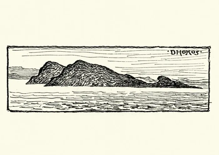 Framed Print : Sketch of Island of Dokos, Greece, 19th Century Framed Print : Sketch of Island of Dokos, Greece, 19th Century