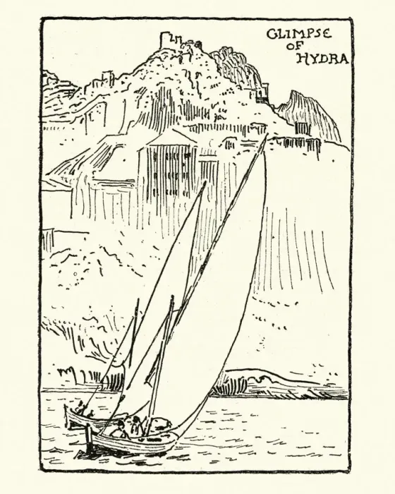 Framed Print : Sketch of Lateen Sail boats, Hydra, Greece, 19th Century Framed Print : Sketch of Lateen Sail boats, Hydra, Greece, 19th Century
