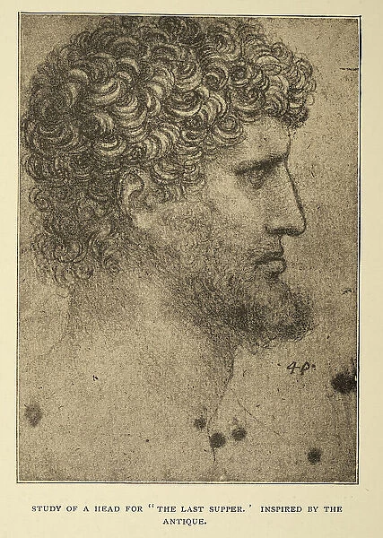 sketch by Leonardo da Vinci, study of a head for the last supper, Early renaissance art