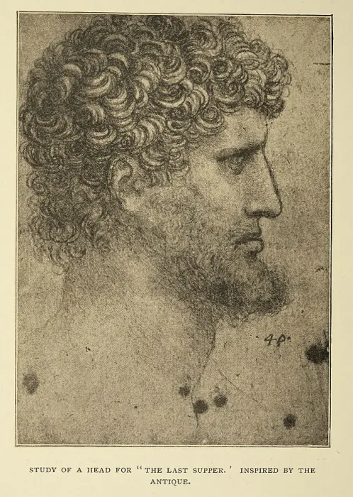 Framed Print : sketch by Leonardo da Vinci, study of a head for the last supper, Early renaissance art Framed Print : sketch by Leonardo da Vinci, study of a head for the last supper, Early renaissance art