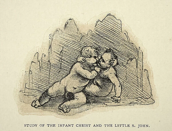 sketch by Leonardo da Vinci, Study of the infant christ and little St John, Early renaissance art